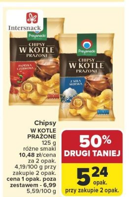 Chipsy W KOTLE PRAŻONE różne smaki 125 g promocja w Carrefour