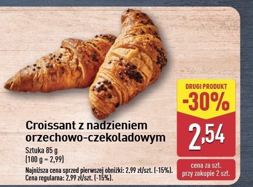 Croissant z nadzieniem orzechowo-czekoladowym promocja