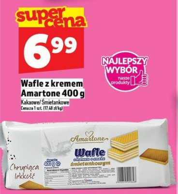 Wafle z kremem Amartone 400 g promocja w TOPAZ