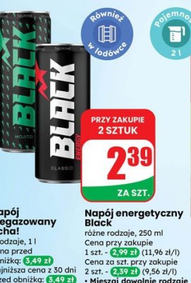 Napój energetyczny Black Classic promocja w Dino