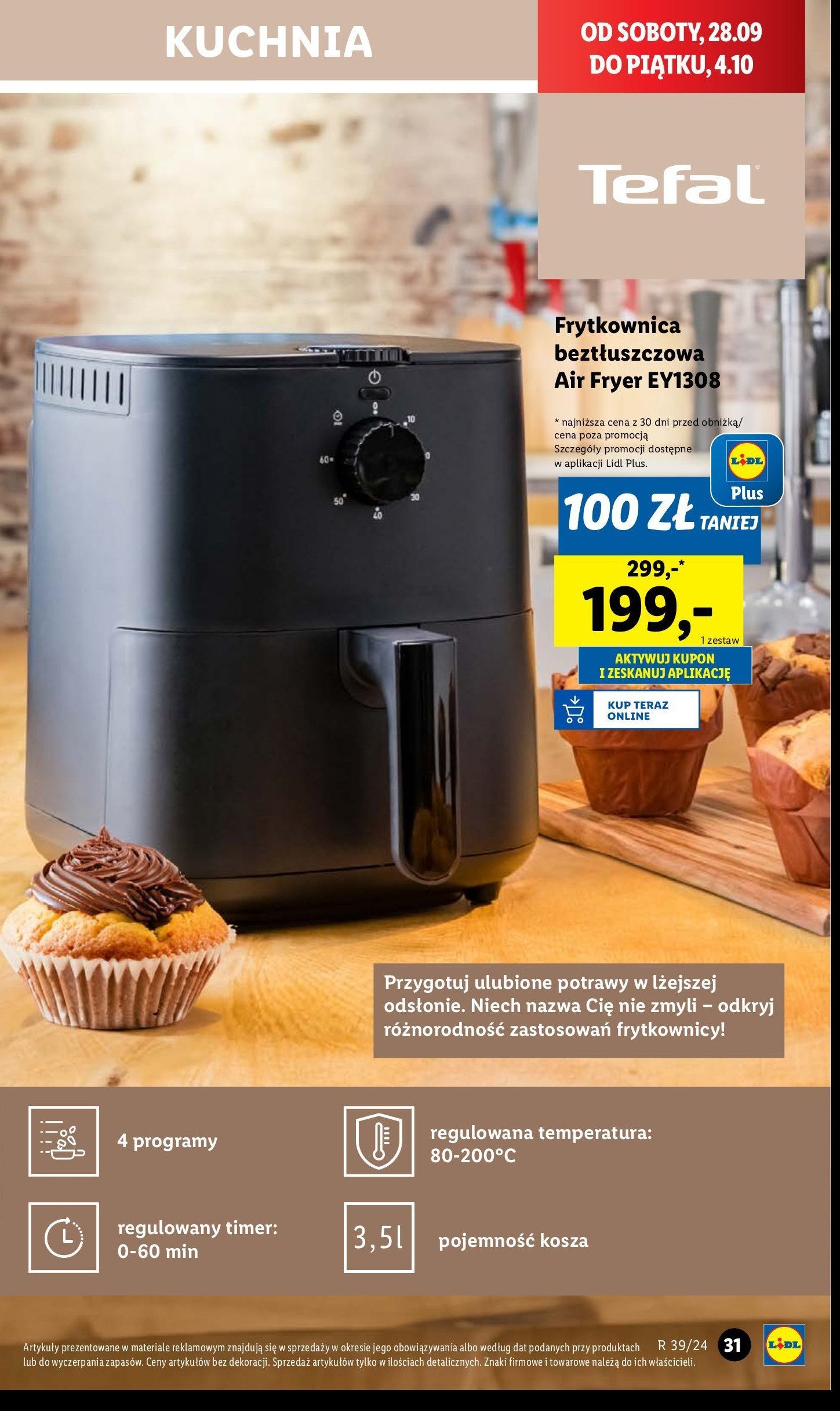 Frytkownica ey1308 Tefal promocja