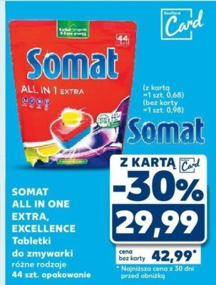 Tabletki do zmywarki Somat All in One Extra Excellence różne rodzaje 44 szt. promocja w Kaufland