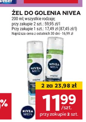 Żel do golenia łagodzący Nivea men sensitive promocja