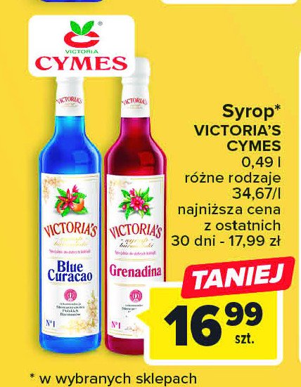 Syrop blue caracao Cymes victoria's promocja