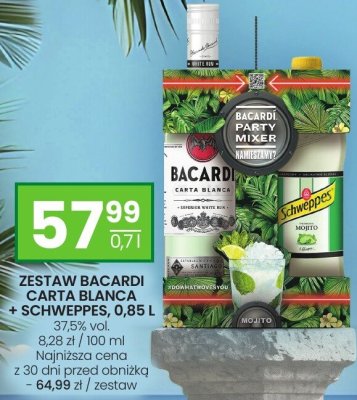 Zestaw Bacardi Carta Blanca + Schweppes Mojito 0,85l promocja w Twój Market