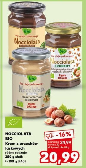 Krem z orzechów laskowych Prodotto biologico nocciolata Rigoni di asiago promocja