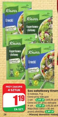 Sos sałatkowy grecki promocja w Dino