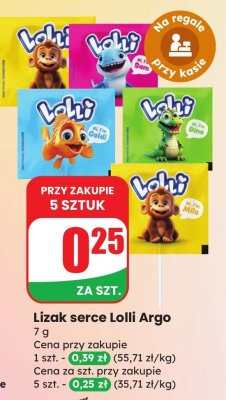 Lizak serce Lolli Argo promocja w Dino