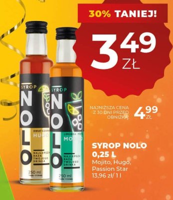 Syrop Nolo 0,25 L Mojito, Hugo, Passion Star promocja w Duży Ben