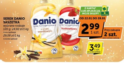 Serek homogenizowany Danio o smaku waniliowym promocja w Groszek