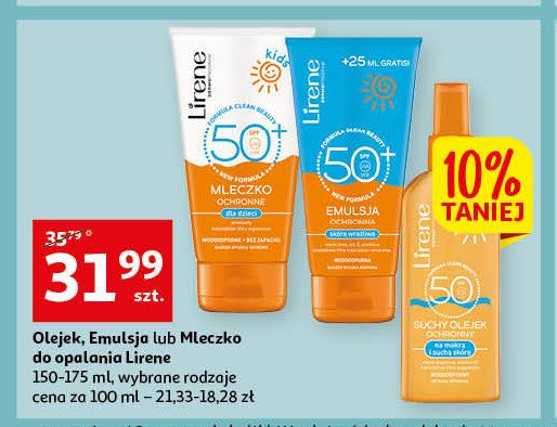 Emulsja ochronna skóra wrażliwa spf 50+ Lirene do opalania promocja