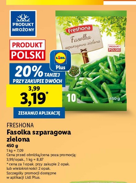 Fasolka szparagowa zielona Freshona promocja w Lidl