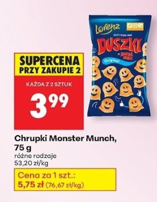Chrupki Monster Munch różne rodzaje promocja w Biedronka