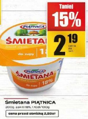 Śmietana PIĄTNICA promocja w Supeco