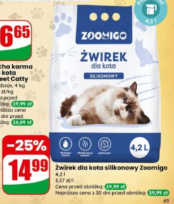 Żwirek dla kota silikonowy Zoomigo promocja w Dino