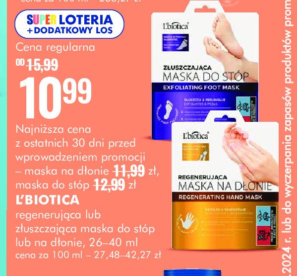 Maska do stóp złuszczająca L'biotica promocja