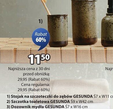 Szczotka toaletowa GESUNDA promocja w Jysk