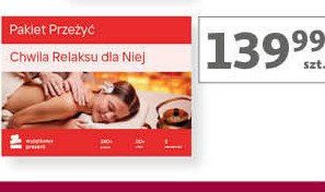 Pakiet przeżyć chwila relaksu dla niej Wyjątkowy prezent promocja