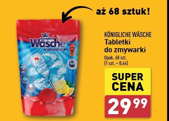 Tabletki do zmywarki KONIGLICHE WASCHE promocja w Aldi