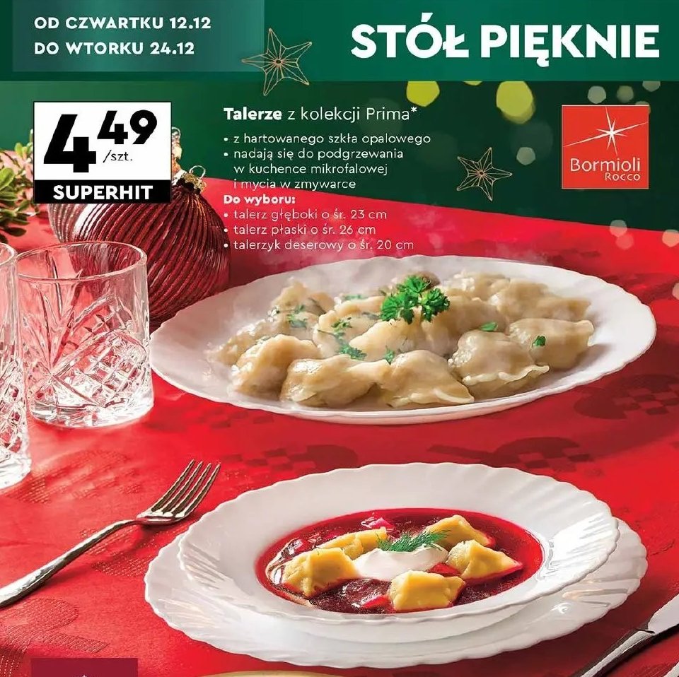 Talerz płytki prima 26 cm Bormioli rocco promocja w Biedronka