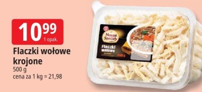 Flaczki wołowe krojone promocja w Leclerc