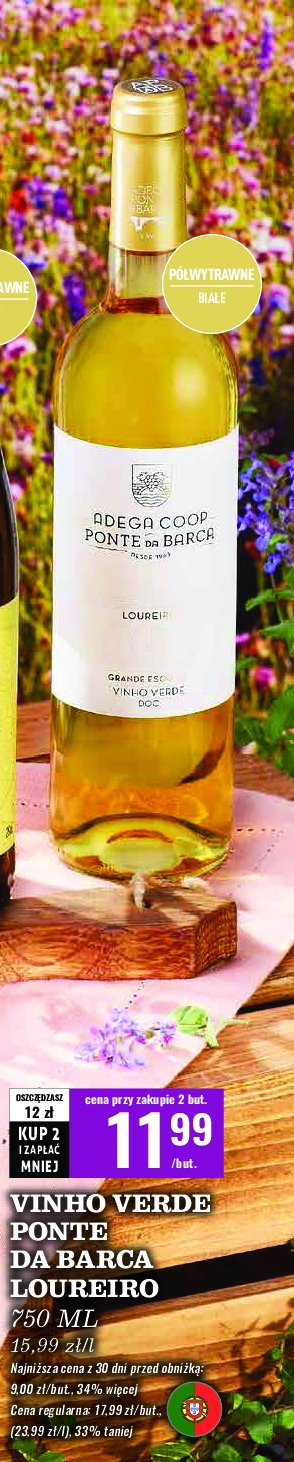 Wino ADEGA COOP PONTE DA BARCA LOUREIRO promocja w Biedronka