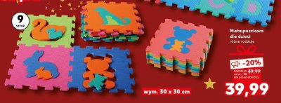 Mata puzzlowa dla dzieci różne rodzaje promocja w Kaufland