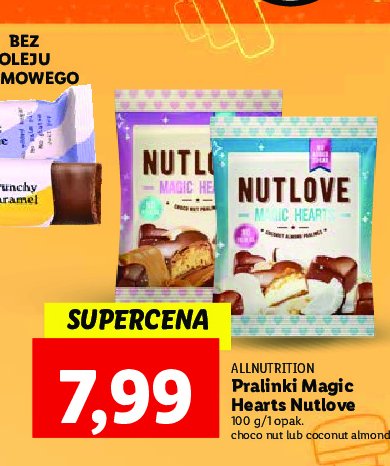 Pralinki magic hearts nutlove coconut almond Allnutrition promocja