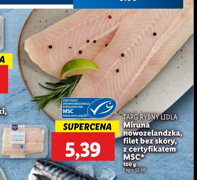 Miruna nowozelandzka filet bez skóry Rybny targ lidla promocja