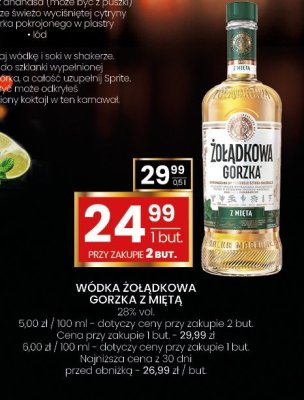 Wódka Żołądkowa Gorzka z Miętą promocja w Twój Market