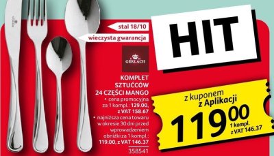 Komplet sztućców 24 części Mango Gerlach promocja w Selgros