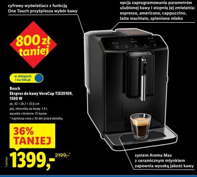 Ekspres do kawy Bosch VeroCup TIE20109 1300 W promocja w Lidl