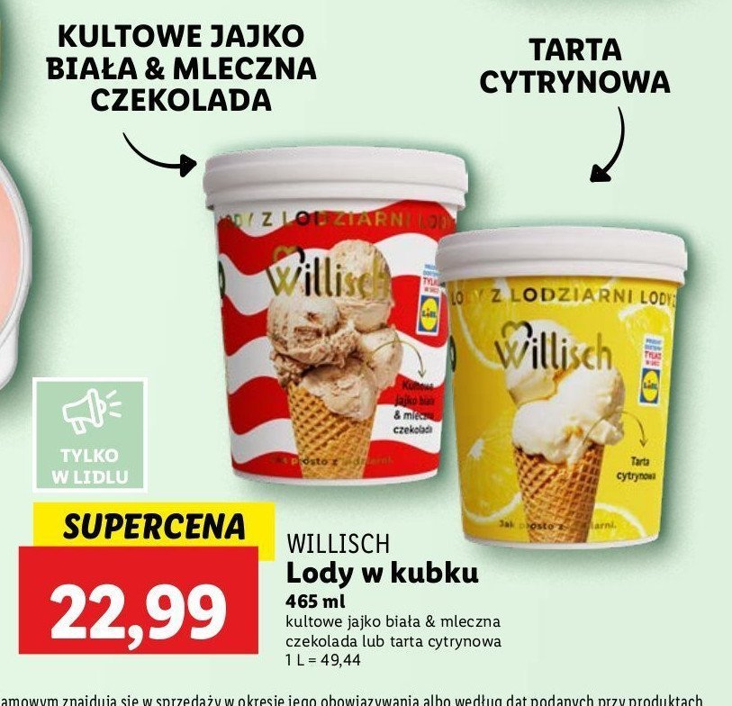 Lody tarta cytrynowa Willisch promocja