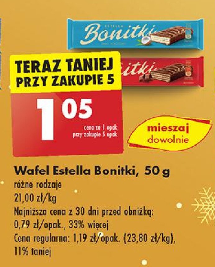 Wafelek kokosowy Bonitki promocja w Biedronka