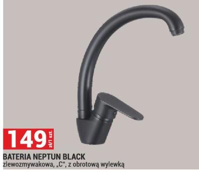 Bateria NEPTUN BLACK zlewozmywakowa, C, z obrotową wylewką promocja w Merkury Market