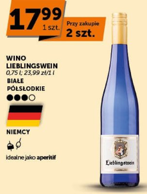 Wino Lieblingswein białe półsłodkie promocja w Groszek