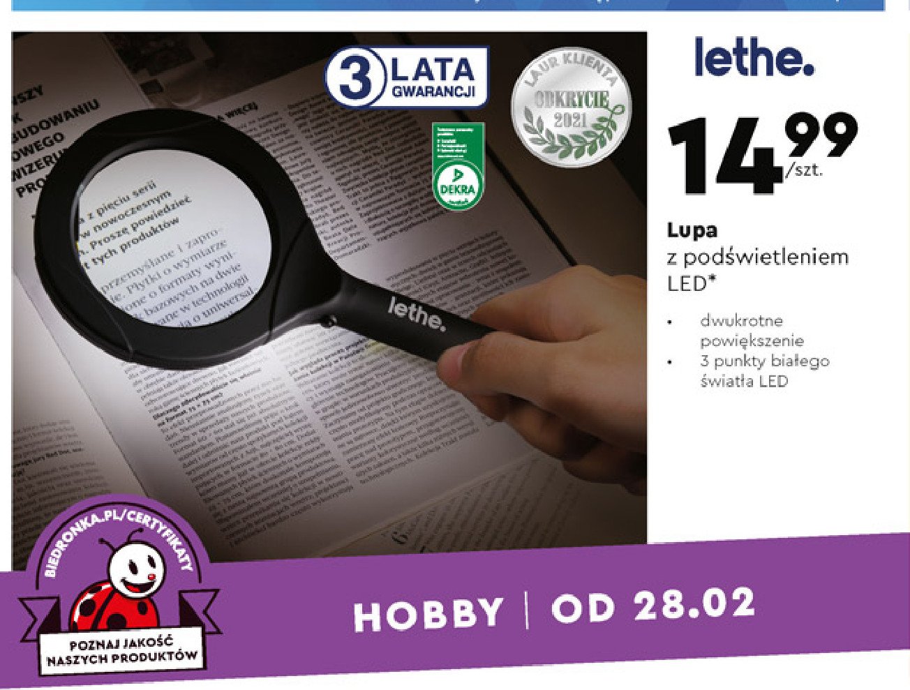 card Antipoison Relative Lupa ze światłem led Lethe - cena - promocje - opinie - sklep | Blix.pl