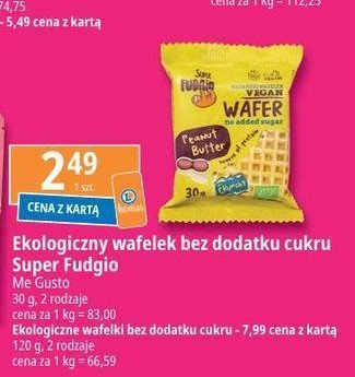 Wafelki wegańskie słodzone daktylami z kremem kakaowo-orzechowym Super fudgio promocja