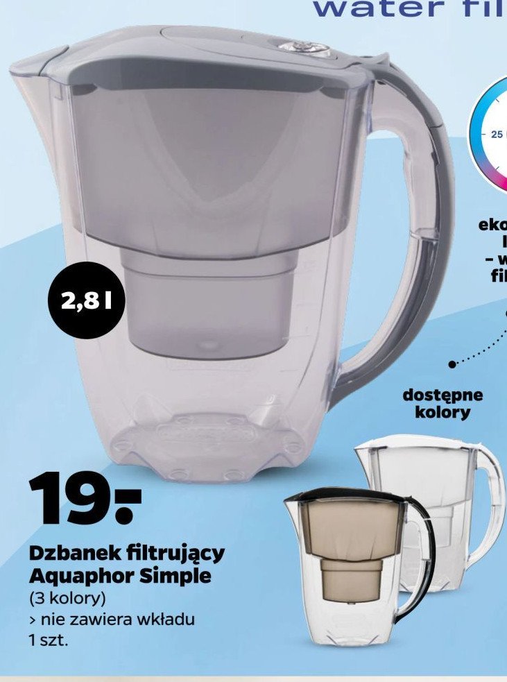 Dzbanek filtrujący simple 2.8 l biały Aquaphor promocja