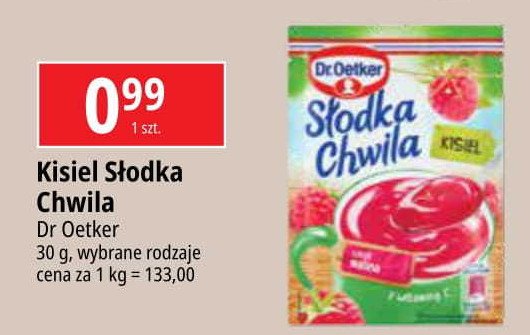 Kisiel malinowy Dr. oetker słodka chwila promocja w Leclerc