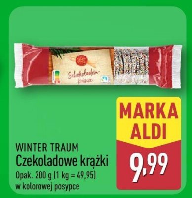 Czekoladowe krążki w kolorowej posypce promocja w Aldi