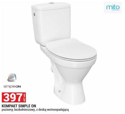 Kompakt Simple On poziomy, bezkołnierzowy, z deską wolnoopadającą Mito promocja w Merkury Market