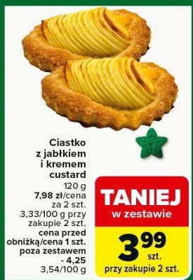 Ciastko z jabłkiem i kremem promocja w Carrefour