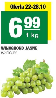Winogrono jasne bezpestkowe Ryneczek lidla promocja w SPAR