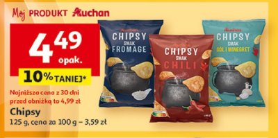 Chipsy chili Auchan różnorodne (logo czerwone) promocja