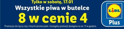 Wszystkie piwa w butelce 8 w cenie 4 promocja w Lidl
