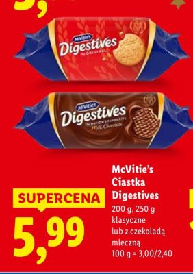 Ciastka Digestives z czekoladą mleczną promocja w Lidl