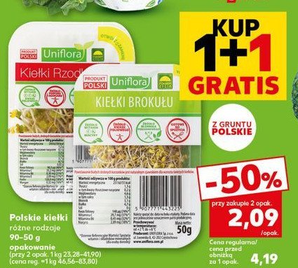 Kiełki rzodkiewki Uniflora promocja w Kaufland