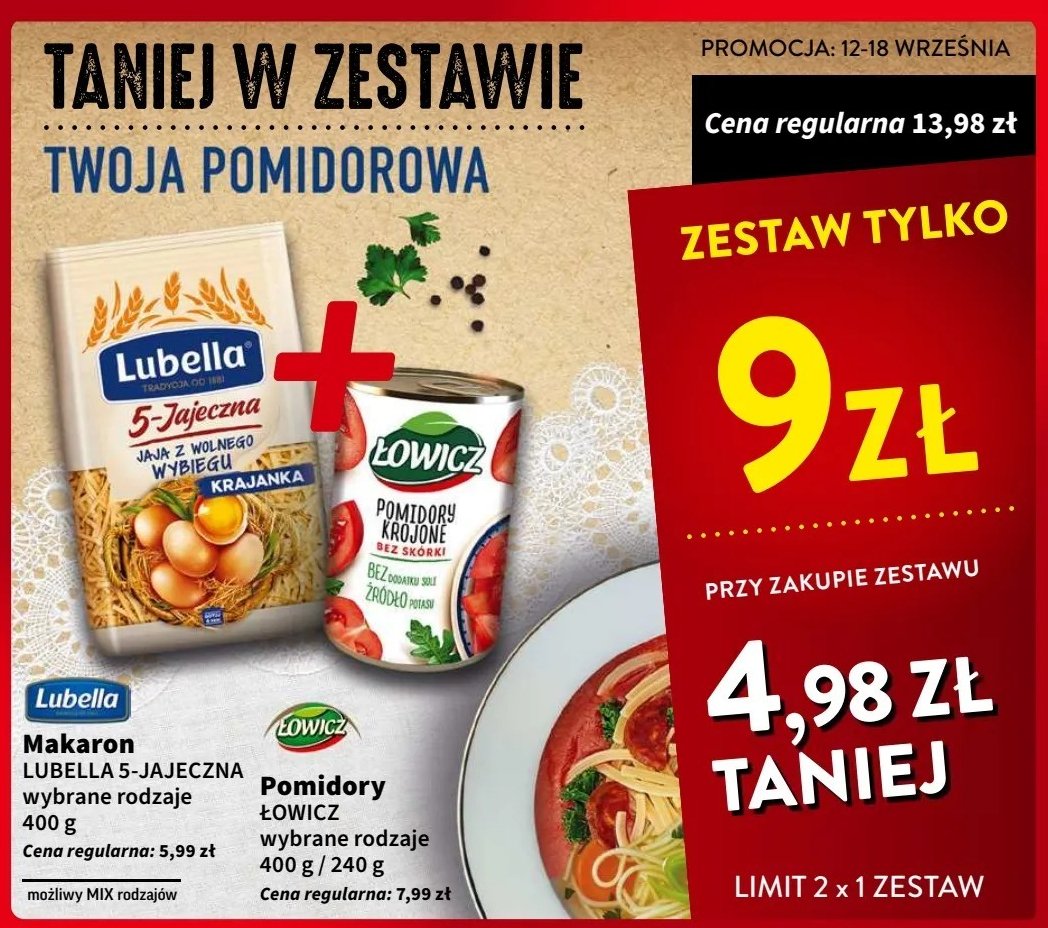 Makaron 5-jaj krajanka Lubella promocja