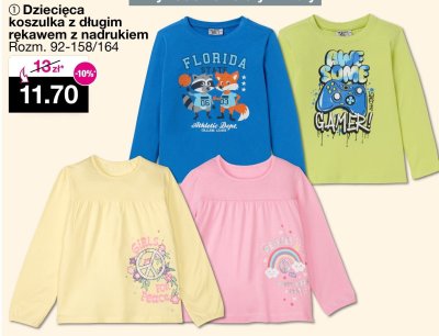 Dziecięca koszulka z długim rękawem z nadrukiem promocja w Woolworth